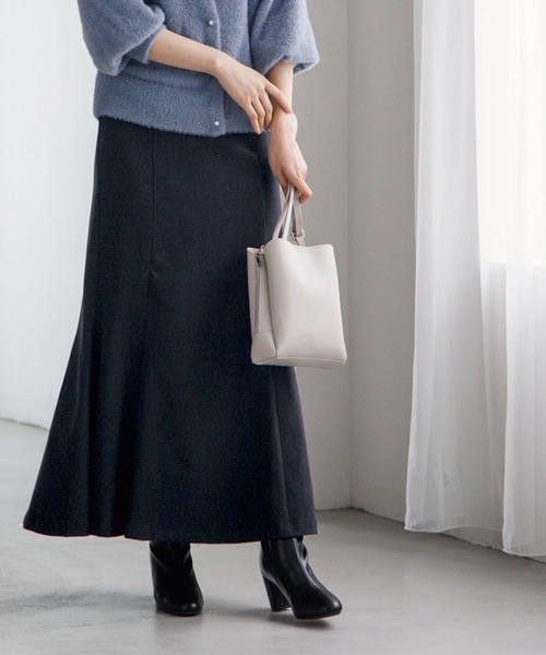 Cutie Blonde（キューティーブロンド）の「◆【落ち感が魅力】ツイル起毛マーメイドスカート（スカート・レディース・ピンク系/ブラック/ブラウン系その他/アイボリー・01/02/03）」の3枚目の写真