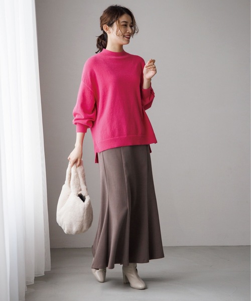 Cutie Blonde（キューティーブロンド）の「◆【落ち感が魅力】ツイル起毛マーメイドスカート（スカート・レディース・ピンク系/ブラック/ブラウン系その他/アイボリー・01/02/03）」の14枚目の写真