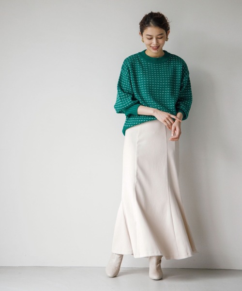 Cutie Blonde（キューティーブロンド）の「◆【落ち感が魅力】ツイル起毛マーメイドスカート（スカート・レディース・ピンク系/ブラック/ブラウン系その他/アイボリー・01/02/03）」の9枚目の写真