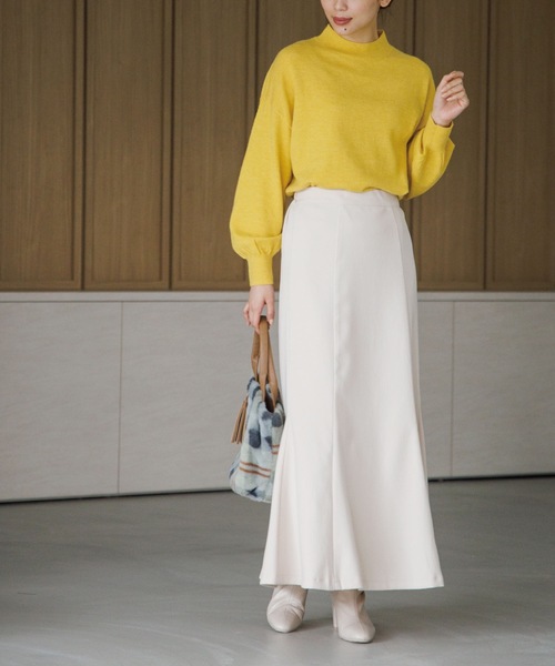 Cutie Blonde（キューティーブロンド）の「◆【落ち感が魅力】ツイル起毛マーメイドスカート（スカート・レディース・ピンク系/ブラック/ブラウン系その他/アイボリー・01/02/03）」の11枚目の写真