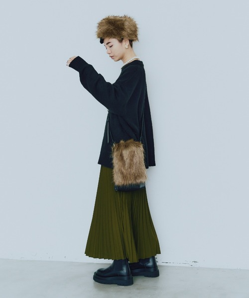 manana suerte(マニャーナスエルテ)の「ファー2wayポシェット(ショルダーバッグ・レディース・ブラウン/レオパード・FREE)」の6枚目の写真