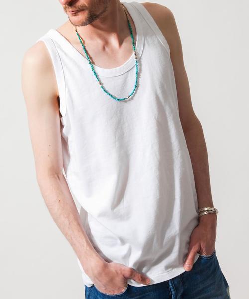 BEAUTY&YOUTH UNITED ARROWS（ビューティーアンドユースユナイテッドアローズ）の「BY ∴ ロング タンクトップ MADE IN JAPAN ◆（タンクトップ・メンズ・ホワイト/ネイビー・SMALL/MEDIUM/LARGE）」の3枚目の写真