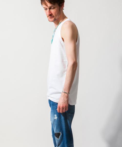 BEAUTY&YOUTH UNITED ARROWS（ビューティーアンドユースユナイテッドアローズ）の「BY ∴ ロング タンクトップ MADE IN JAPAN ◆（タンクトップ・メンズ・ホワイト/ネイビー・SMALL/MEDIUM/LARGE）」の5枚目の写真