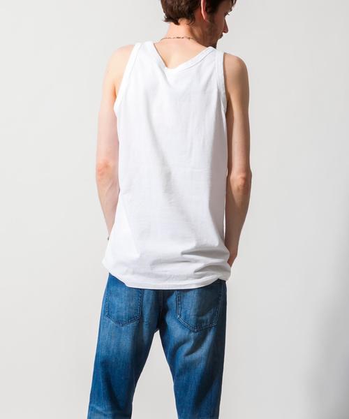 BEAUTY&YOUTH UNITED ARROWS（ビューティーアンドユースユナイテッドアローズ）の「BY ∴ ロング タンクトップ MADE IN JAPAN ◆（タンクトップ・メンズ・ホワイト/ネイビー・SMALL/MEDIUM/LARGE）」の6枚目の写真