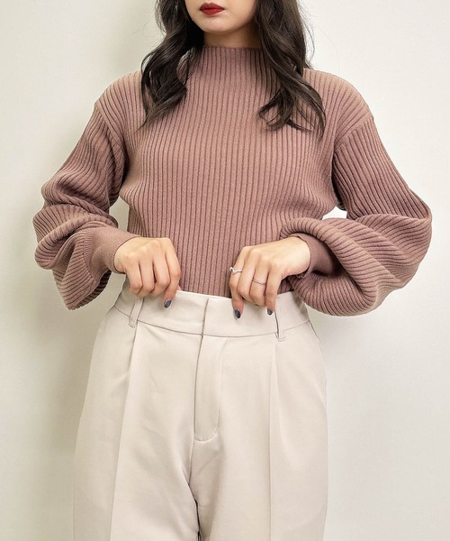 INGNI(イング)の「ボトルネックニット(ニット/セーター・レディース・モカ/ブルー/ピンク/オフホワイト/ブラック/グレー系その他/ボルドー/サックスブルー・M)」の5枚目の写真