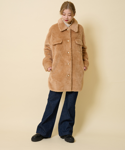 U by SPICK&SPAN SELECT(ユーバイスピックアンドスパンセレクト)の「【MOLLIOLLI/モリオリ】 ASHLEY SHIRKET HALF コート(その他アウター・レディース・キャメル・FREE)」の9枚目の写真