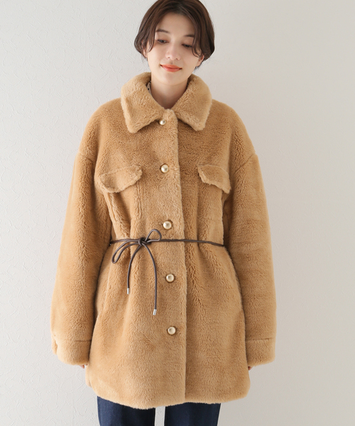 U by SPICK&SPAN SELECT(ユーバイスピックアンドスパンセレクト)の「【MOLLIOLLI/モリオリ】 ASHLEY SHIRKET HALF コート(その他アウター・レディース・キャメル・FREE)」の13枚目の写真