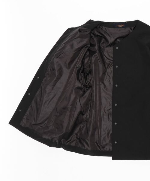 Grand PARK（グランドパーク）の「裏ラミネートコーティング中綿ノーカラーブルゾン（ダウンジャケット/コート・メンズ・ブラック/ネイビー/ベージュ・MEDIUM/LARGE）」の5枚目の写真