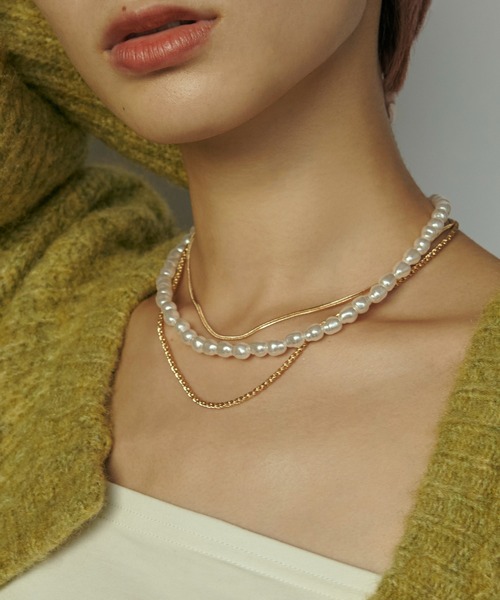 GOLDY（ゴールディ）の「パール × チェーン マルチ レイヤード ネックレス（ネックレス・レディース・ゴールド/シルバー・FREE）」の14枚目の写真