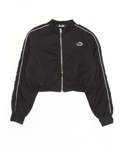 .KOM（ドットコム）の「『.KOM/ドットケーオーエム』パイピングワンポイント刺繍クロップドジャージ（ジャージ・レディース・ブラック・FREE）」の3枚目の写真