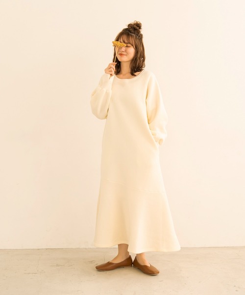 chocomee（チョコミー）の「mermaid sweat one-piece/マーメイドスウェットワンピース（ワンピース・レディース・ライトグレー/アイボリー・ONESIZE）」の19枚目の写真