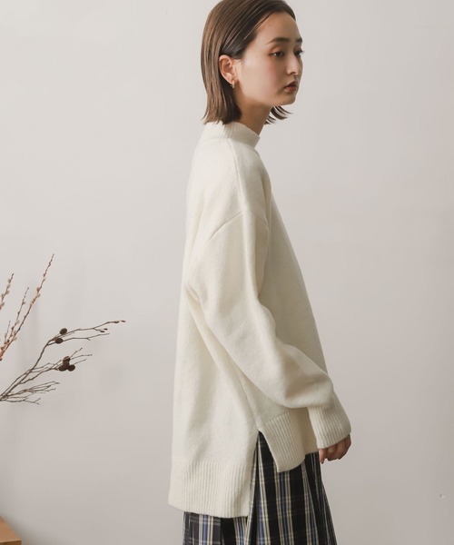 SENSE OF PLACE by URBAN RESEARCH（センスオブプレイスバイアーバンリサーチ）の「ストレッチセンターシームセーター（ニット/セーター・レディース・アイボリー/ピンク/モカ/ブラック・ONE）」の16枚目の写真