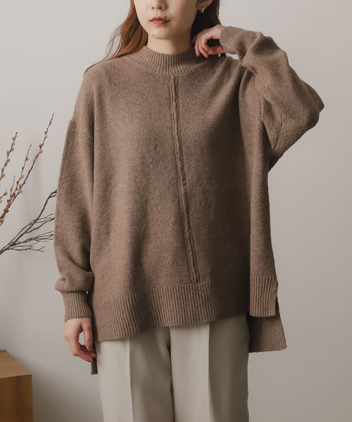 SENSE OF PLACE by URBAN RESEARCH（センスオブプレイスバイアーバンリサーチ）の「ストレッチセンターシームセーター（ニット/セーター・レディース・アイボリー/ピンク/モカ/ブラック・ONE）」の19枚目の写真