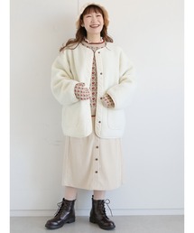 ehka sopo | 無地／チェックボアアソートリバーシブルブルゾン(ブルゾン)