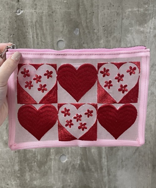 Casselini（キャセリーニ）の「Casselini(キャセリーニ)チュール刺繍ポーチ（ポーチ・レディース・ブルー/グリーン/ブラック/ピンク・FREE）」の18枚目の写真