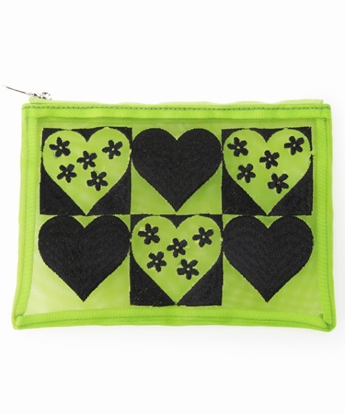 Casselini（キャセリーニ）の「Casselini(キャセリーニ)チュール刺繍ポーチ（ポーチ・レディース・ブルー/グリーン/ブラック/ピンク・FREE）」の14枚目の写真