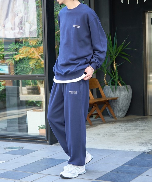 セール】【MAISON CLUB】ワンポイント刺繍スウェットパンツ LESS IS