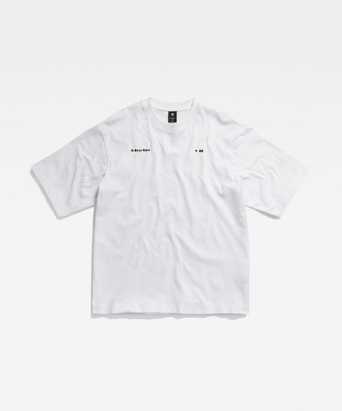 G-STAR（ジースター）の「UNISEX BOXY BASE T-SHIRT/ワンポイント/ロゴ/ユニセックス/オーバーサイズ（Tシャツ/カットソー・メンズ・ホワイト/ダークブラック・LARGE/MEDIUM/SMALL/X-LARGE/X-SMALL）」の6枚目の写真