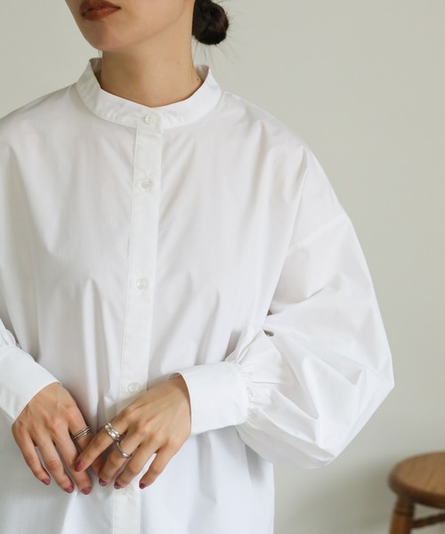 select MOCA（セレクトモカ）の「サイドカーブデザインシャツ（シャツ/ブラウス・レディース・ブルー/ホワイト・FREE）」の7枚目の写真