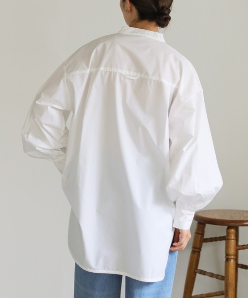 select MOCA（セレクトモカ）の「サイドカーブデザインシャツ（シャツ/ブラウス・レディース・ブルー/ホワイト・FREE）」の11枚目の写真