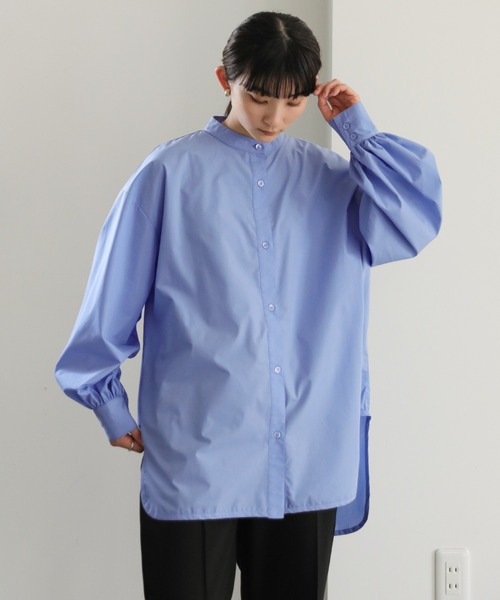 select MOCA（セレクトモカ）の「サイドカーブデザインシャツ（シャツ/ブラウス・レディース・ブルー/ホワイト・FREE）」の15枚目の写真