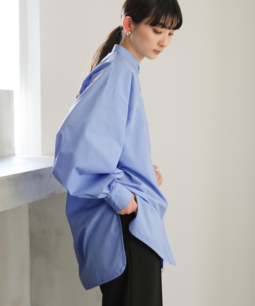 select MOCA（セレクトモカ）の「サイドカーブデザインシャツ（シャツ/ブラウス・レディース・ブルー/ホワイト・FREE）」の17枚目の写真