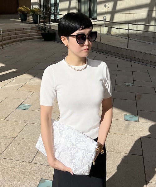 JENNE(ジェンヌ)の「ラグジュアリーレースクラッチ(クラッチバッグ・レディース・ブラック/ホワイト・FREE)」の6枚目の写真