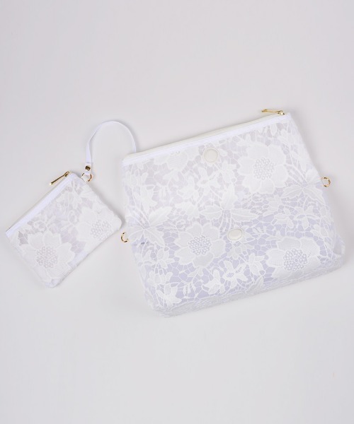 JENNE(ジェンヌ)の「ラグジュアリーレースクラッチ(クラッチバッグ・レディース・ブラック/ホワイト・FREE)」の7枚目の写真