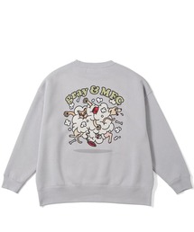gray x MFC STORE LIVElY DOG OVERSIZED CREWNECK