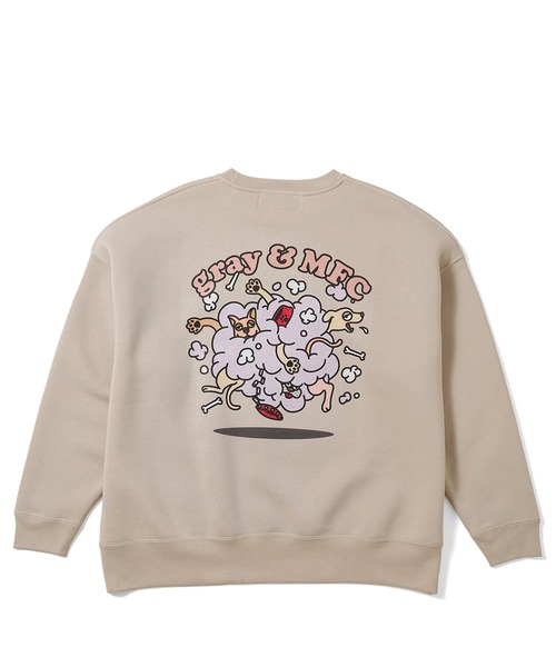 MFC STORE（エムエフシーストア）の「gray x MFC STORE LIVElY DOG OVERSIZED CREWNECK（スウェット・メンズ・アッシュ/ライトパープル/サンドベージュ・L）」の3枚目の写真