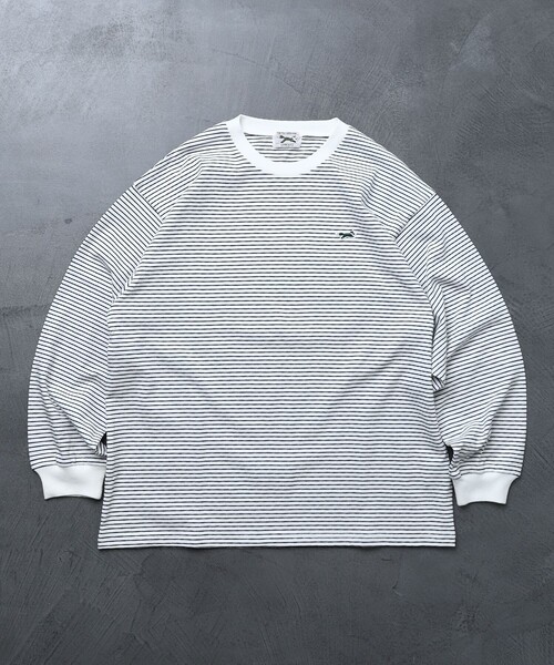 TOWNCRAFT（タウンクラフト）の「TOWN CRAFT/タウンクラフト 別注 ピンボーダーロングスリーブTシャツ/ロンT（Tシャツ/カットソー・メンズ・ホワイト/ブラック/オリーブ/ブルー・LARGE/MEDIUM）」の19枚目の写真