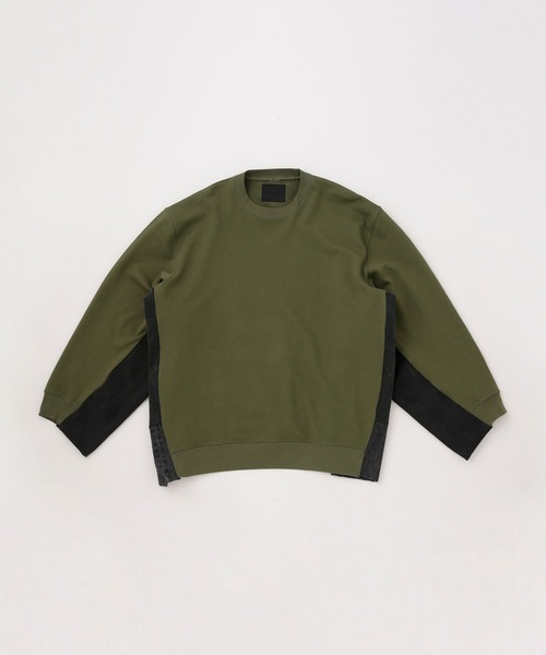 WEYEP(ウィエップ)の「WEYEP/別注 side and under sleeve P/O(スウェット・メンズ・ベージュ/オリーブ・FREE)」の1枚目の写真