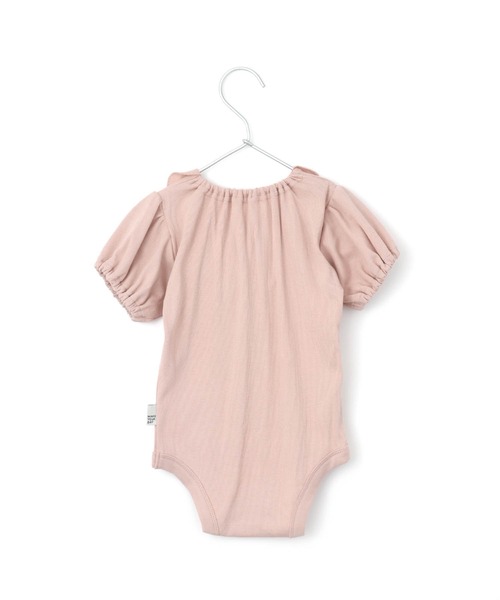 MAKE YOUR DAY（メイクユアデイ）の「無地リブ襟付きパフスリーブロンパス（ロンパース・キッズ・オレンジ/ピンク/ミント/オフホワイト・80/70）」の20枚目の写真
