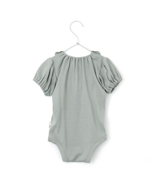 MAKE YOUR DAY（メイクユアデイ）の「無地リブ襟付きパフスリーブロンパス（ロンパース・キッズ・オレンジ/ピンク/ミント/オフホワイト・80/70）」の14枚目の写真