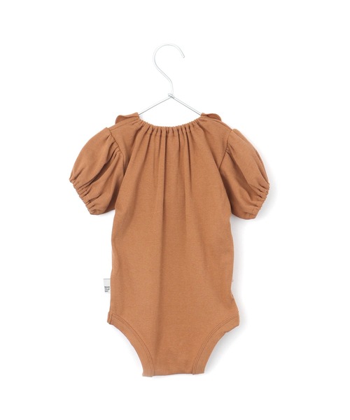 MAKE YOUR DAY（メイクユアデイ）の「無地リブ襟付きパフスリーブロンパス（ロンパース・キッズ・オレンジ/ピンク/ミント/オフホワイト・80/70）」の21枚目の写真