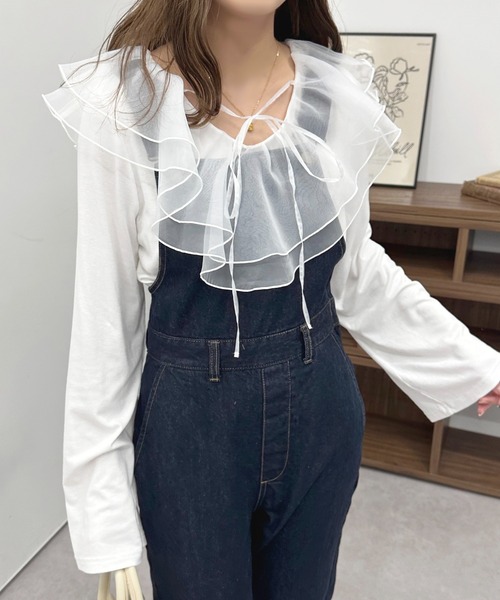 apres jour（アプレジュール）の「デニムサロペット【ZOZOTOWN限定アイテム】（サロペット/オーバーオール・レディース・ダークブルー/ブラック・MEDIUM/SMALL/X-LARGE）」の17枚目の写真