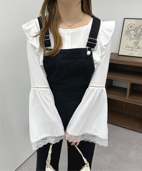 apres jour（アプレジュール）の「デニムサロペット【ZOZOTOWN限定アイテム】（サロペット/オーバーオール・レディース・ダークブルー/ブラック・MEDIUM/SMALL/X-LARGE）」の4枚目の写真