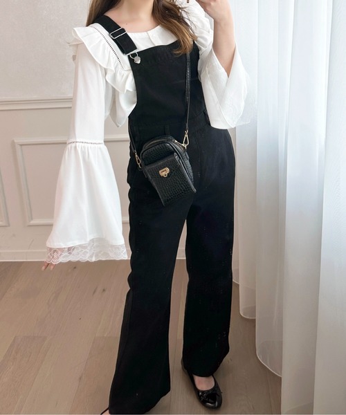 apres jour（アプレジュール）の「デニムサロペット【ZOZOTOWN限定アイテム】（サロペット/オーバーオール・レディース・ダークブルー/ブラック・MEDIUM/SMALL/X-LARGE）」の3枚目の写真