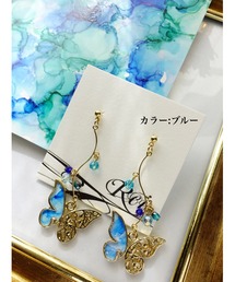 【零-Rei-】瞬きシリーズ　ゆらゆら蝶々ピアス(MA)