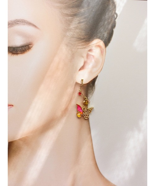 tone(トーン)の「【零-Rei-】瞬きシリーズ ゆらゆら蝶々ピアス(MA)(ピアス(両耳用)・レディース・ブルー/オレンジ・FREE)」の5枚目の写真
