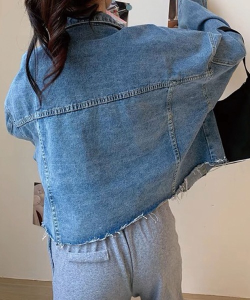 SPIGA（スピーガ）の「裾ｶｯﾄﾃﾞﾆﾑｼﾞｬｹｯﾄ（デニムジャケット・レディース・ブルー・FREE）」の2枚目の写真