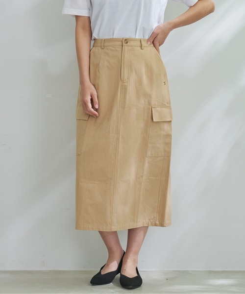 Arnold Palmer(アーノルドパーマー)の「コットン チノ カーゴ スカート(スカート・レディース・カーキ/ベージュ・S/M/L)」の2枚目の写真