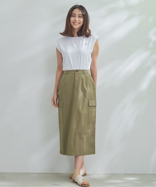 Arnold Palmer(アーノルドパーマー)の「コットン チノ カーゴ スカート(スカート・レディース・カーキ/ベージュ・S/M/L)」の17枚目の写真