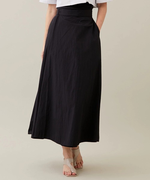 美品 ATON エイトン 25SS 墨染 ナイロン ラップスカート 01 ATON（エイトン）の「【ATON/エイトン】HAND DYE NYLON WRAP