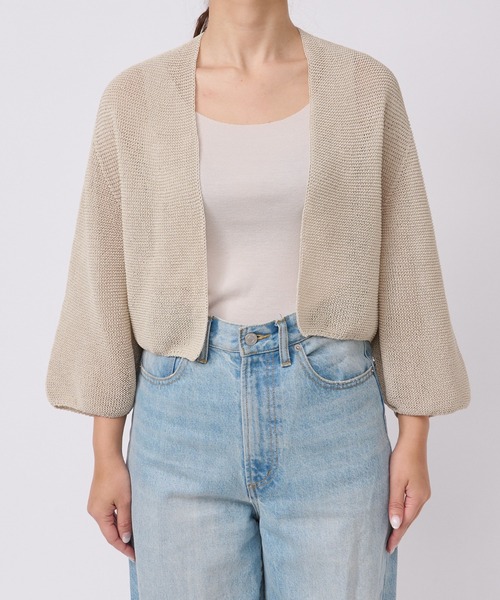 RIVE DROITE(リヴドロワ)の「イージーケア/ペーパーヤーントッパーカーディガン(カーディガン/ボレロ・レディース・ベージュ/サックスブルー/アイボリー・FREE)」の21枚目の写真