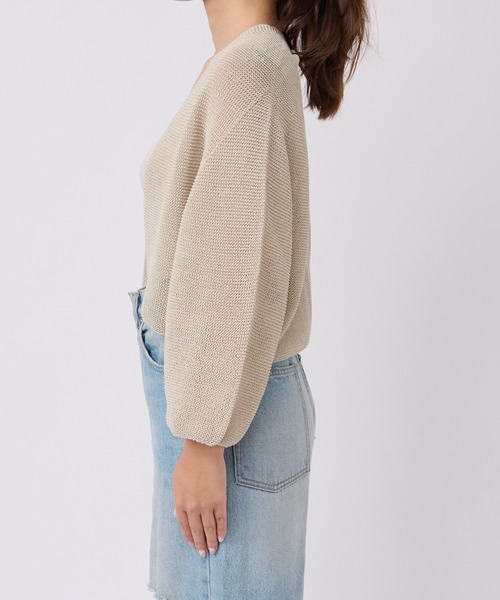 RIVE DROITE(リヴドロワ)の「イージーケア/ペーパーヤーントッパーカーディガン(カーディガン/ボレロ・レディース・ベージュ/サックスブルー/アイボリー・FREE)」の18枚目の写真