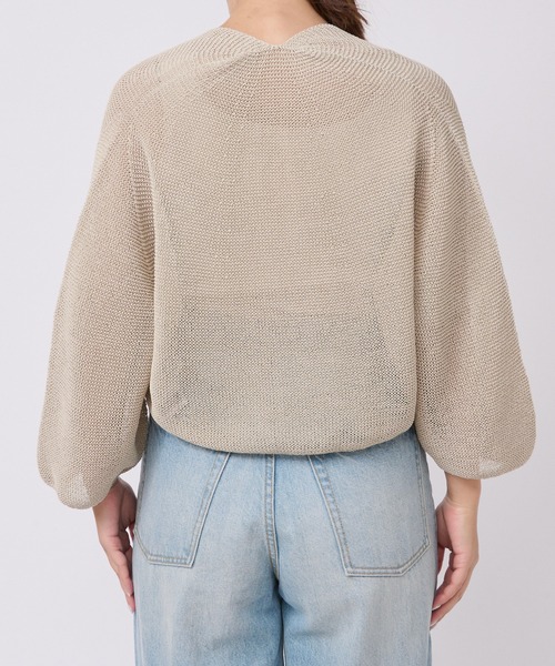 RIVE DROITE(リヴドロワ)の「イージーケア/ペーパーヤーントッパーカーディガン(カーディガン/ボレロ・レディース・ベージュ/サックスブルー/アイボリー・FREE)」の8枚目の写真