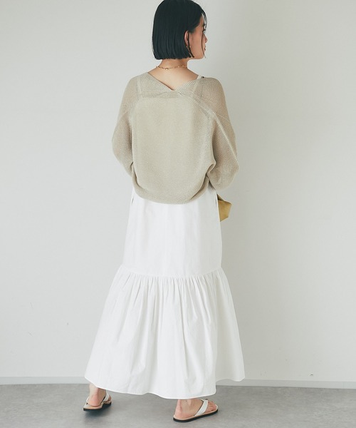 RIVE DROITE(リヴドロワ)の「イージーケア/ペーパーヤーントッパーカーディガン(カーディガン/ボレロ・レディース・ベージュ/サックスブルー/アイボリー・FREE)」の20枚目の写真