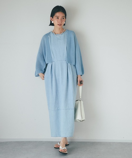 RIVE DROITE(リヴドロワ)の「イージーケア/ペーパーヤーントッパーカーディガン(カーディガン/ボレロ・レディース・ベージュ/サックスブルー/アイボリー・FREE)」の15枚目の写真