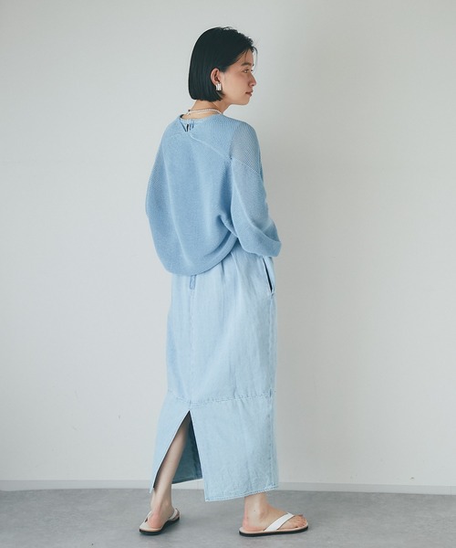 RIVE DROITE(リヴドロワ)の「イージーケア/ペーパーヤーントッパーカーディガン(カーディガン/ボレロ・レディース・ベージュ/サックスブルー/アイボリー・FREE)」の11枚目の写真